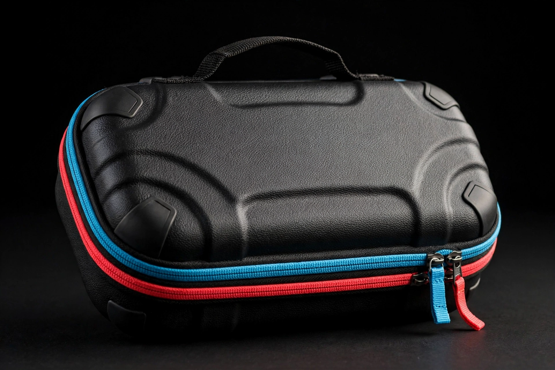 EVA game console travel case with neon accent zippers