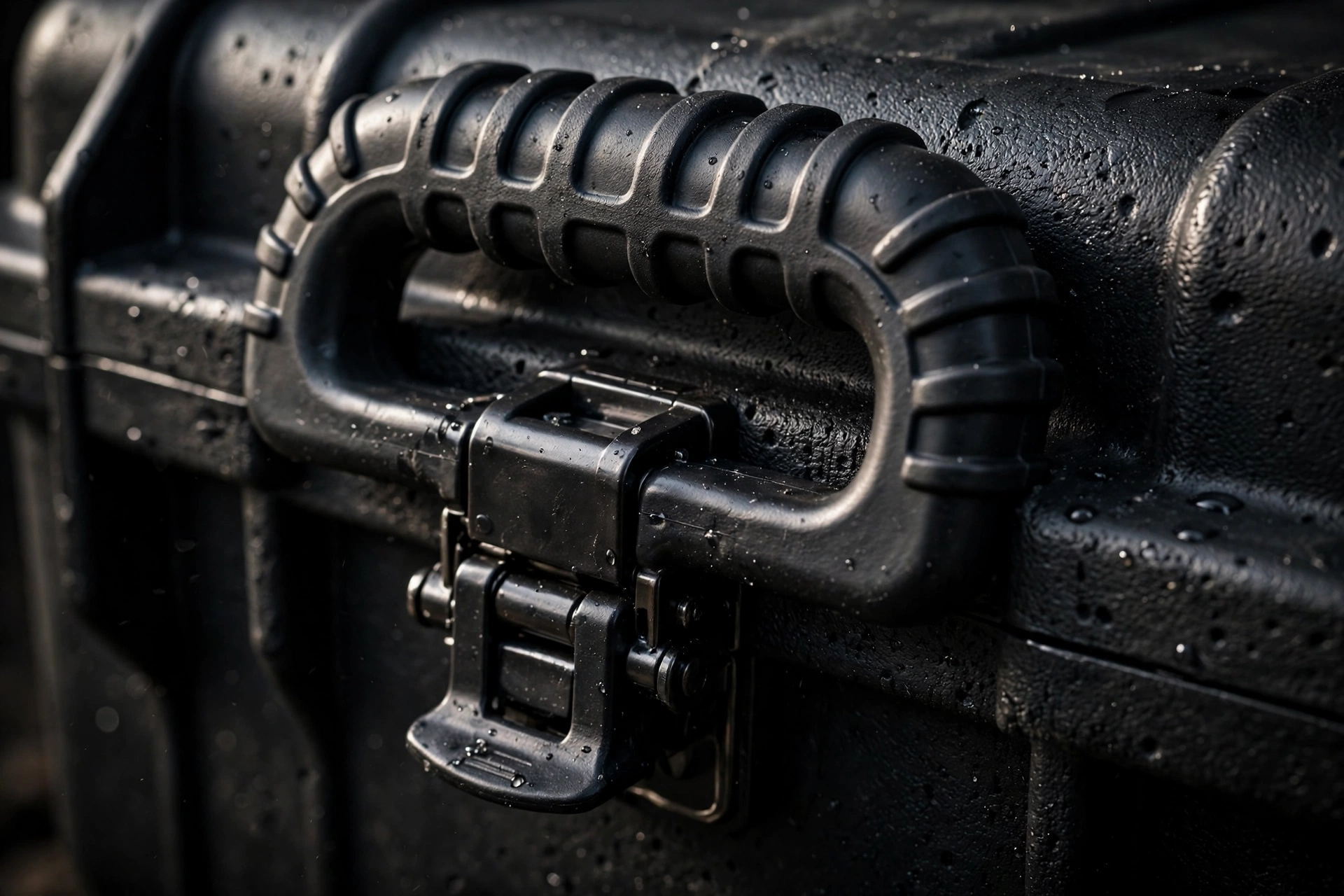 Heavy-duty glove-friendly latch on the EVA outdoor gear case