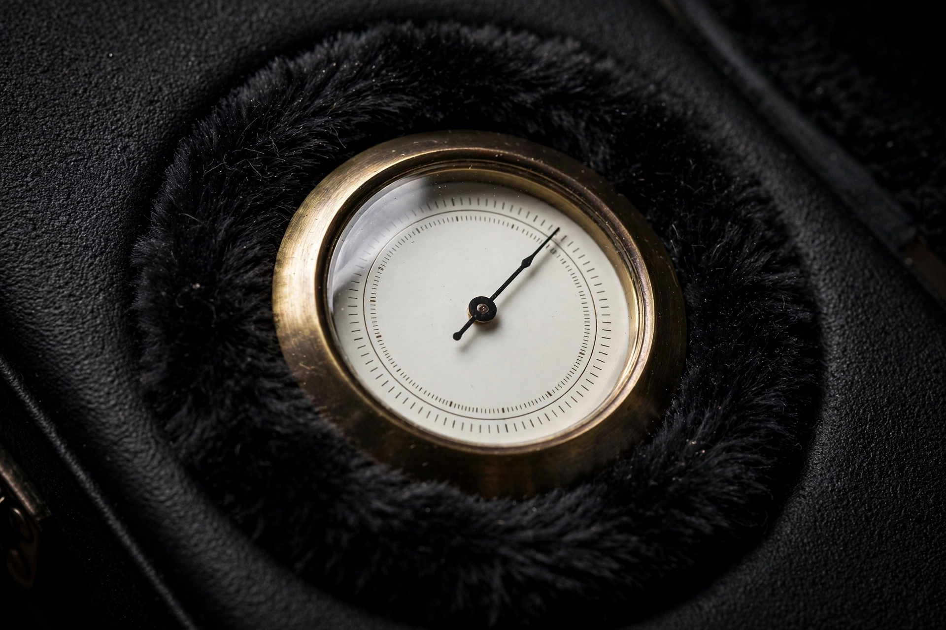 Hygrometer embedded in the lid of the EVA violin case